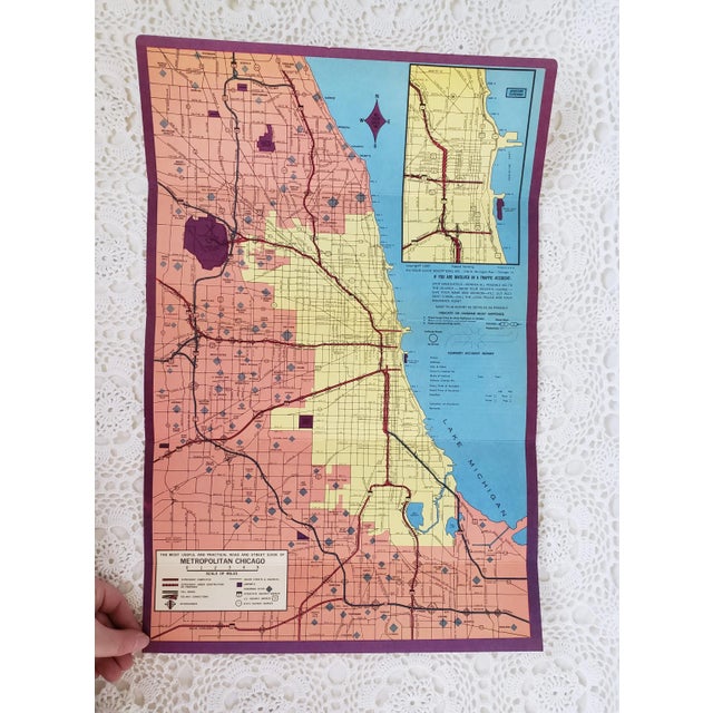 Paper 1965 Chicago, Illinois Map For Sale - Image 7 of 7