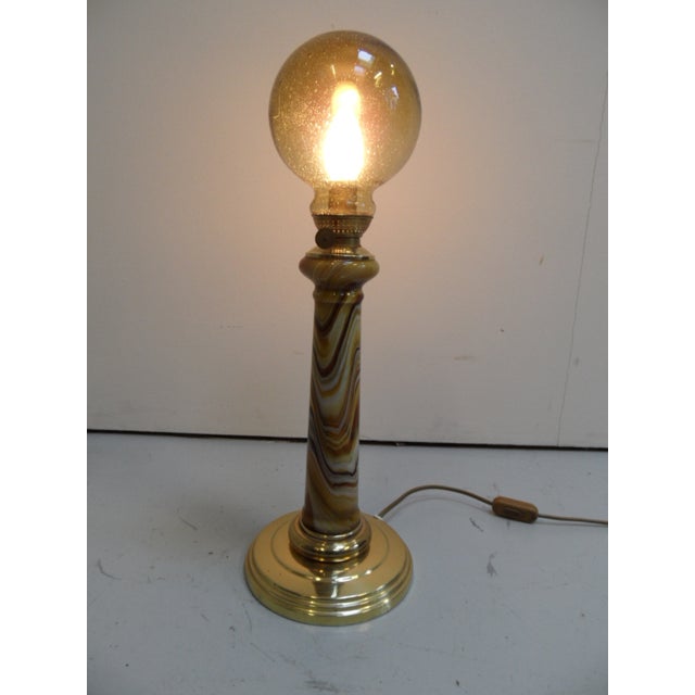 Goldenrod Vintage Table Lamp in Brass, 1960s For Sale - Image 8 of 9