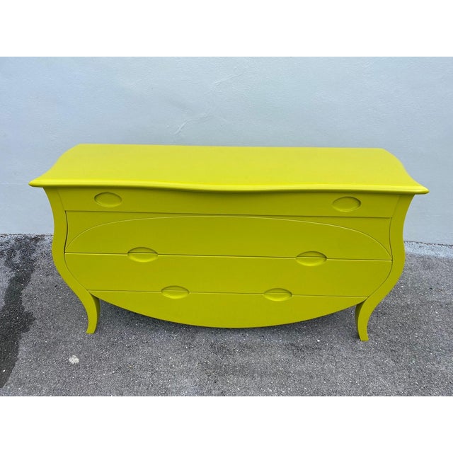 Elegant Chartreuse Bombay Style Commode/ Chest of Drawers For Sale - Image 14 of 18