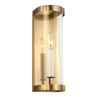 Alexa Hampton by Visual Comfort Studio Thompson Clear Glass Sconce, Brass For Sale