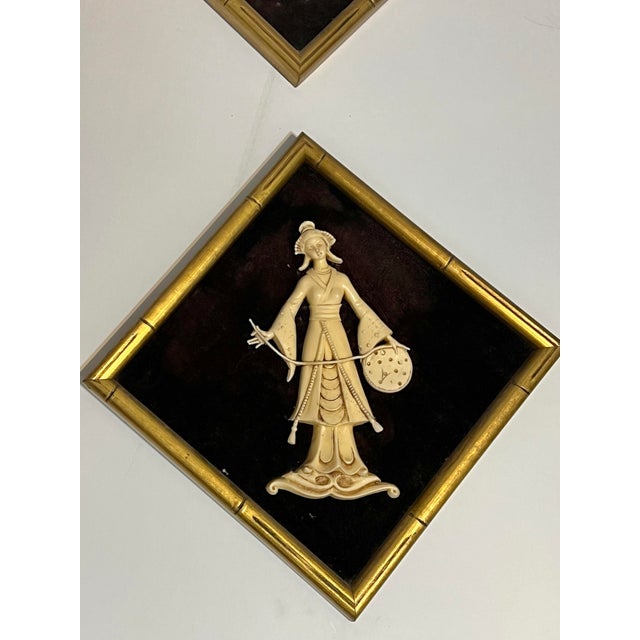 1960s 1960s Asian Wall Panel With 3d Figures - 2 For Sale - Image 5 of 6