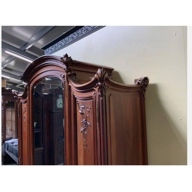 Brown Antique Art Nouveau Wardrobe from École Nancy, 1910 For Sale - Image 8 of 12