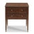 A wonderful bedside table with a rectangular top over a pair of handy soft closed drawers flanked by rounded tapering...