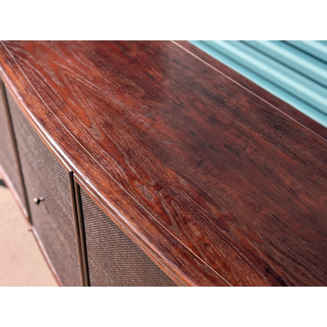 Modern Barbara Barry for Baker / McGuire Rattan, Oak & Raffia Sideboard Buffet For Sale - Image 9 of 18