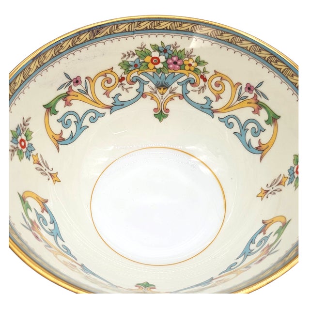 Set of 4 Aynsley “Henley” Bone China Cream Soup Bowls With Matching Saucers – Gilded English Scroll Motif 6.75" For Sale In San Francisco - Image 6 of 7