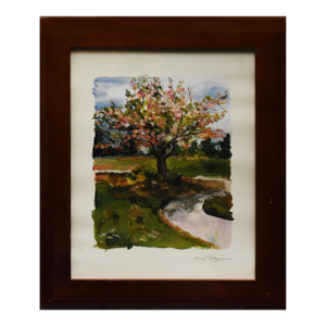 1990s Hageman Watercolor: Blossoming Tree