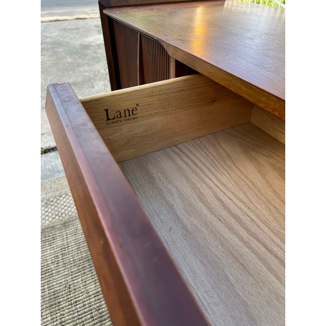1960s Lane 1st Edition Mid Century Walnut Plinth Base Credenza For Sale - Image 9 of 12