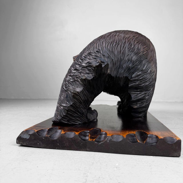 Ainu Wooden Bear Sculpture, 1950s For Sale - Image 15 of 17