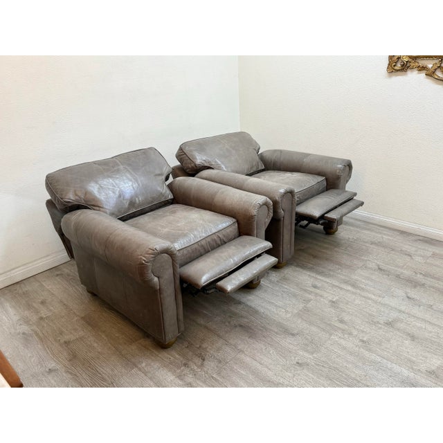 Restoration Hardware Restoration Hardware Leather Recliners For Sale - Image 4 of 10