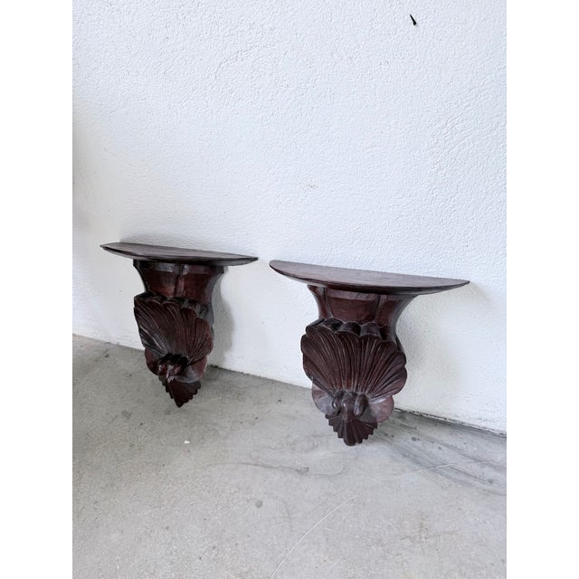 Italian Carved Wall Brackets, 1940s, Set of 2 For Sale - Image 12 of 18