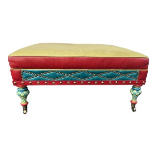 1980s Vintage McKenzie Childs Ottoman For Sale