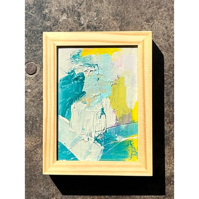 Vintage Original Abstract Oil Painting on Board For Sale - Image 10 of 12