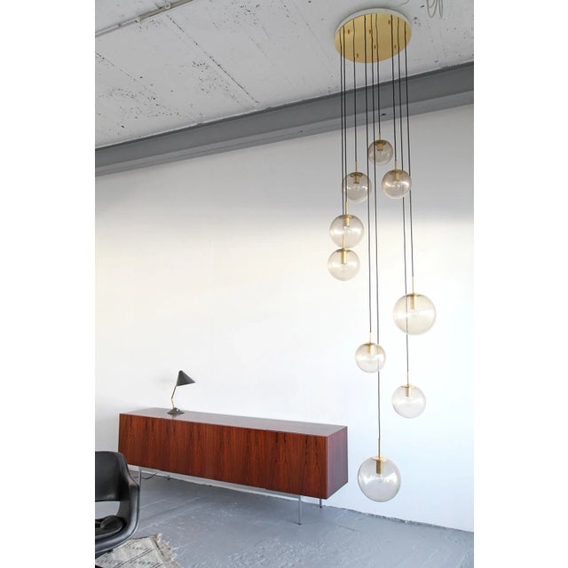 Large Glass Cascade Drop Light Lamp from Limburg, 1960s For Sale - Image 7 of 7