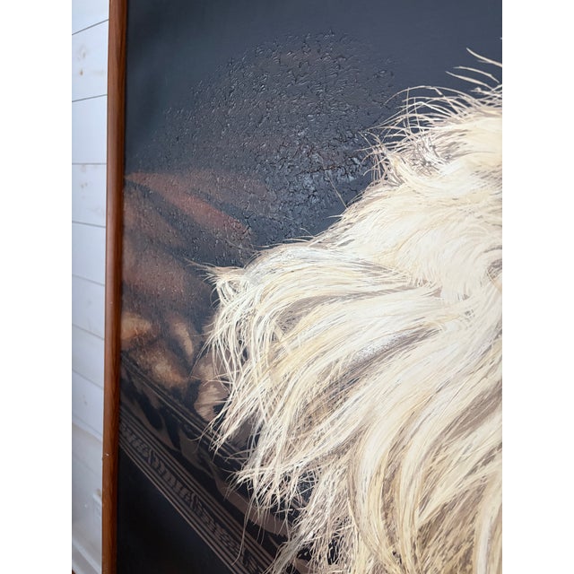 Textile 1970s Signed Letterman Persian Cat Portrait Oil Painting – Large Vintage Art- Giclee For Sale - Image 7 of 10