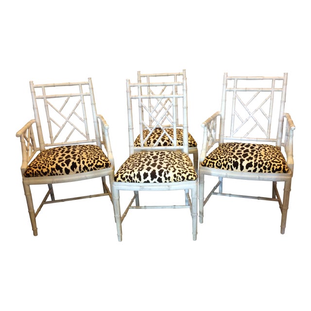 Faux Bamboo Dining Chair Set of 4 Chairish