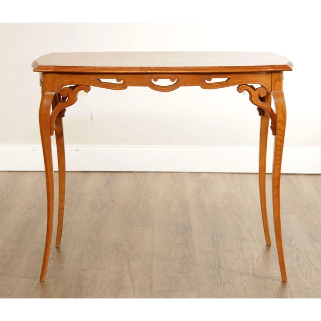 Antique French Art Nouveau Marquetry Inlaid Table For Sale - Image 11 of 13