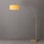 Mid-Century Modern 1960s Float Brass Floor Lamp - 92" Modern Arc Lamp, Mustard Linen Drum Shade, Dimmable, Living Room Lamp For Sale - Image 3 of 4