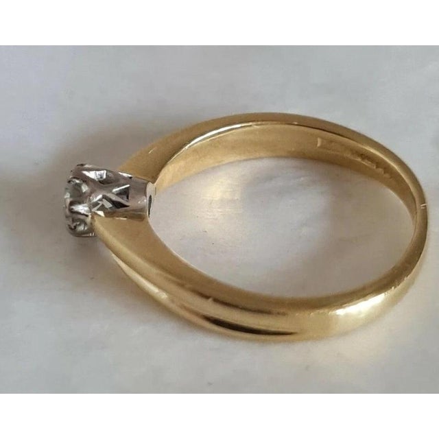 1990s 18ct Yellow Gold Diamond Solitaire Ring, 1994 For Sale - Image 5 of 12