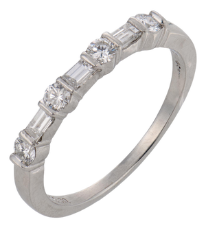 Mid 20th Century Tiffany & Co. Diamond Platinum Wedding Band, Size 6