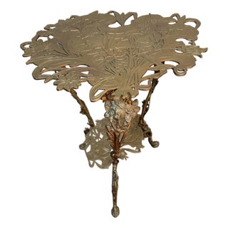 Vintage Art Nouveau Swan Pedestal Side Table Plant Stand For Sale