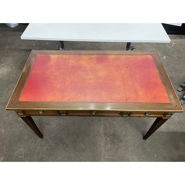 Wood Early 20th Century Louis XVI Style Mahogany Writing Table For Sale - Image 7 of 13