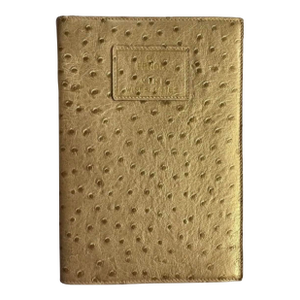 Vintage 90s Fendi Vini Wine Tasting Notes Journal Gold Notebook Ostrich Leather