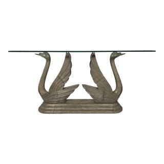Swan Console Table Glass Top. For Sale