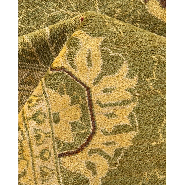 Textile Eclectic, One-of-a-Kind Hand-Knotted Area Rug - Green, 11' 10" x 14' 10" For Sale - Image 7 of 8