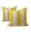 Carlton Varney Yellow & White Cabana Stripe Pillow Covers - a Pair For Sale - Image 4 of 5