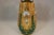 Gold Antique Handcrafted Bohemian Art Glass Green Glass & Gold Gilt Vase With Enamel Flowers For Sale - Image 8 of 11