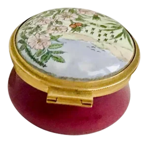 New Vintage Staffordshire Style Flower Box Enamel Hand Painted