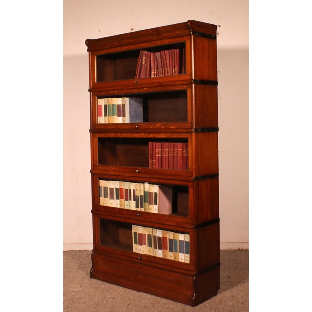 Bookcase in Oak from Globe Wernicke, Set of 5 For Sale - Image 10 of 12