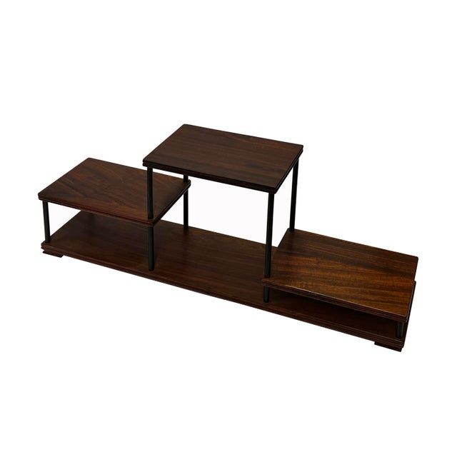 Natural Brown Wood Step Shape Table Top Curio Display Easel Stand ...