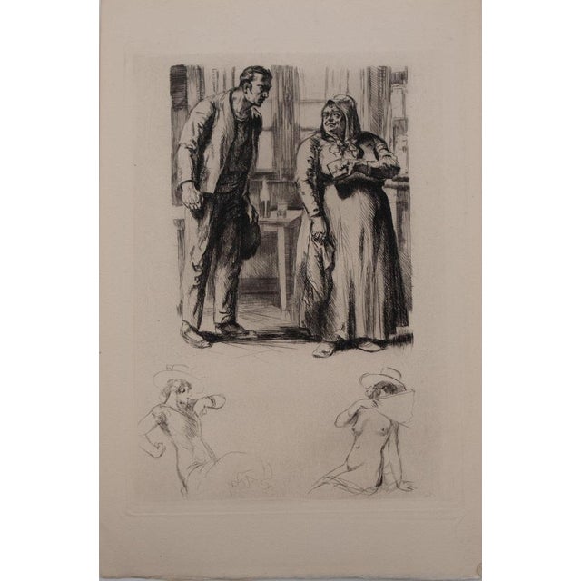 Alméry Lobel-Riche, Discussion animée, Etching For Sale - Image 7 of 7