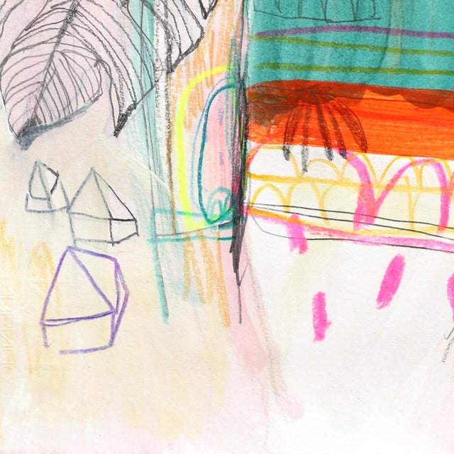 Lying Down Watching the Sun Go Down - Colorful Whimsical Figurative Art on Paper Original Artwork by Silvia Pavarini For Sale In Los Angeles - Image 6 of 7