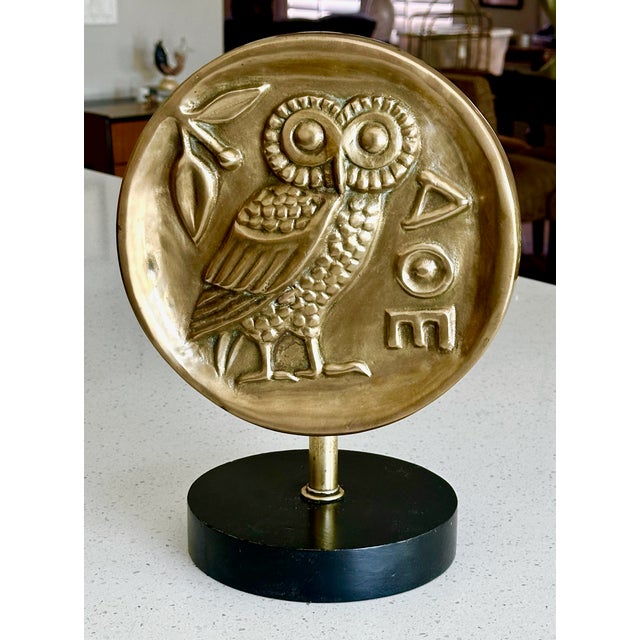 Mid Century Greek Athenian Owl Architectural Fragment on Stands For Sale - Image 4 of 15