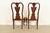 Thomasville Queen Anne Carved Solid Mahogany Side Chairs or Dining Chairs, Pair For Sale - Image 11 of 14