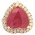 11.57 CTW Diamond & Heart-Shaped Ruby Halo Ring 18k Yellow Gold, Size 6 For Sale
