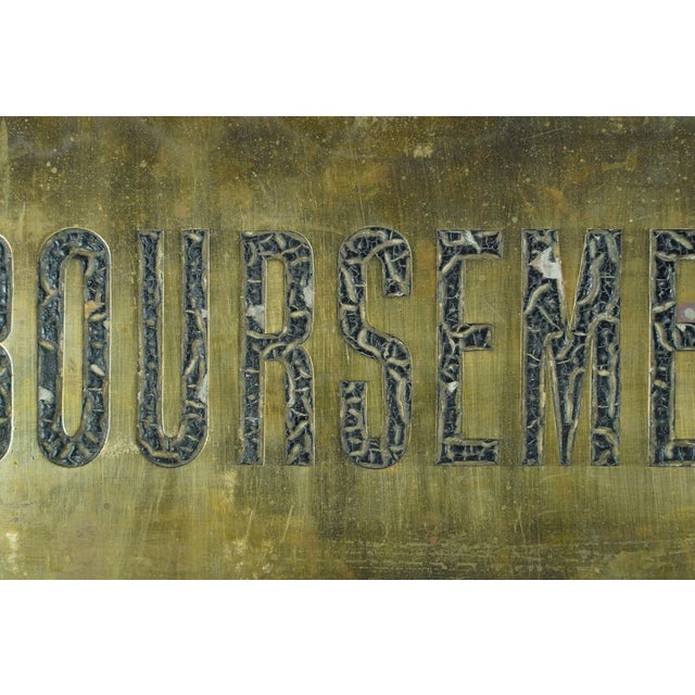 1950s Brass French Reimbursements Bank Sign For Sale In New York - Image 6 of 12