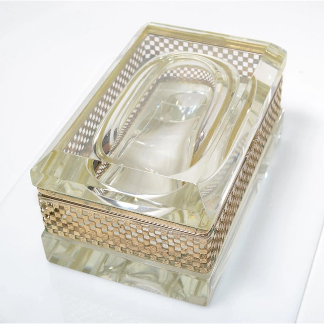 Art Deco Italian Murano Glass & 24k Gold Plate Jewelry Case Mandruzzato Style For Sale - Image 10 of 13