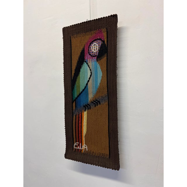 Mid-Century Modern Eila Ampula Brazilian Modern Parrot Wall Art Tapestry For Sale - Image 3 of 10