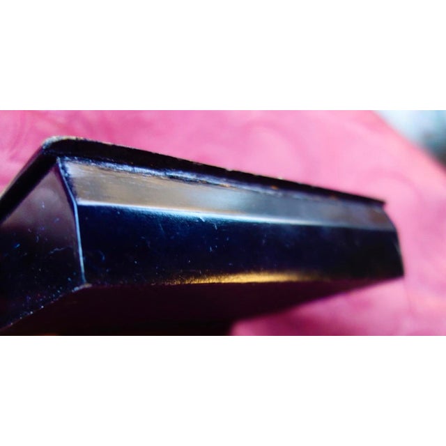 Ebony 1950s Caliph on Elephant, Handpainted Lacquered Wood Lidded Box For Sale - Image 8 of 9