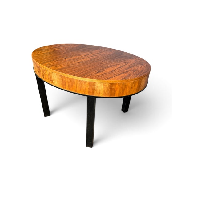 Wood Art Deco Oval Table with Wood Grain, 1930 For Sale - Image 7 of 7
