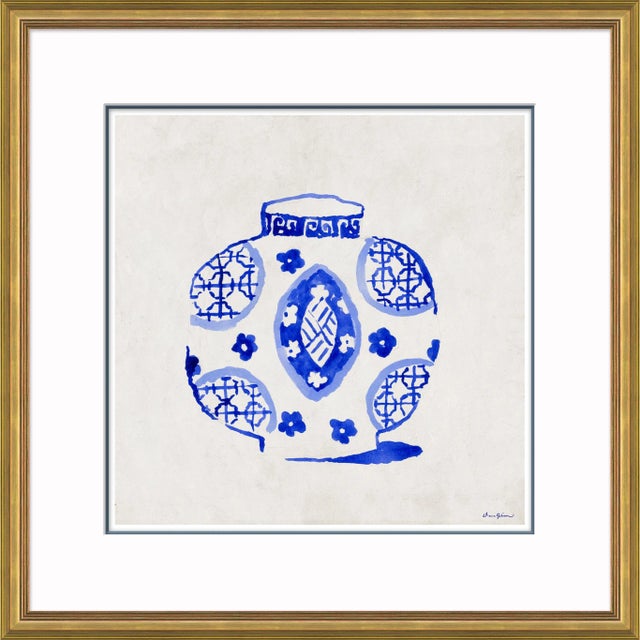 Dynasty Jar, White By Dana Gibson, Framed Art Print For Sale