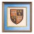 Preppy Antique English School Framed Crest Patch Armorial Coat of Arms Home Wall Decor For Sale