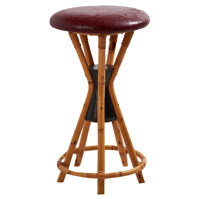 Bamboo Bar Stool, 1970s For Sale