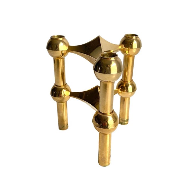 Mid Century Modern 1960s Fritz Nagel Candle Holders In Rare Brass Set Of 2 Fantastic architectural styling on these...