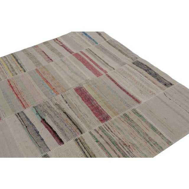 2010s Rug & Kilim’s Patchwork Kilim in Polychromatic Stripes For Sale - Image 5 of 6