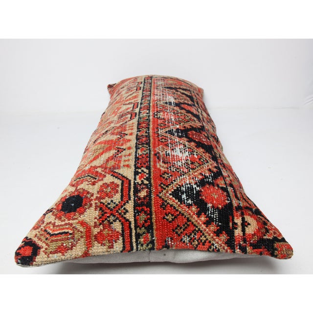 Textile Lumbar Contemporary Pillow Made From Antique Malayer Rug -19'' X 38'' For Sale - Image 7 of 9