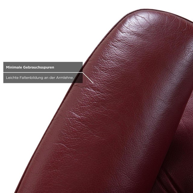 Red Set of Red Leather Atlantic Recliner and Footstool from Stressless For Sale - Image 8 of 17